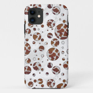 Polka Dot Cow Brown and White Print iPhone 11 Case
