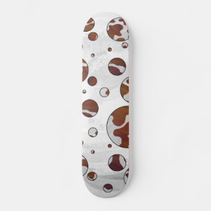 Polka Dot Cow Brown and White Print Skateboard