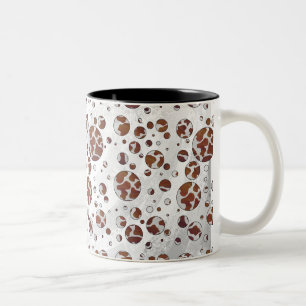 Polka Dot Cow Brown and White Print Two-Tone Coffee Mug