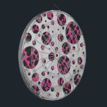 Polka Dot Cow Hot Pink and Black Print Dartboard<br><div class="desc">Fresh Dairy Cow Pattern in Hot Pink and Black on electronics, accessories, and stylish gifts brought to you by Imagine That! Design. Moo! Show your country roots, love of dairy, love of cows, and your spot on fashion sense with our fun spotted animal pattern with our fresh touch of texture,...</div>