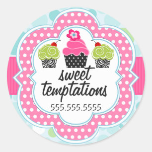 Polka Dot Crazy Cupcake Bakery Box Seals