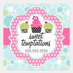 Polka Dot Crazy Cupcake Bakery Box Seals