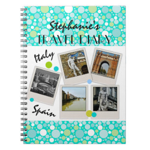 Polka Dot Crazy Custom Travel Diary and Photos Notebook
