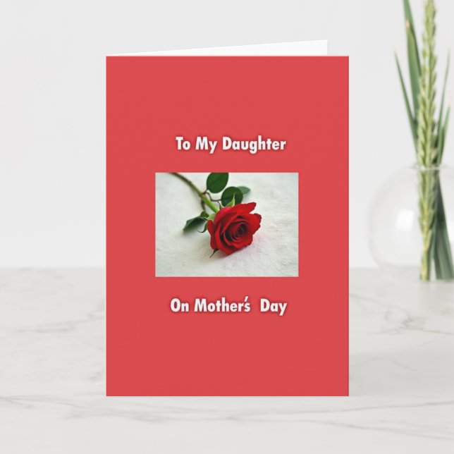 Polka Dot Crimson Flower Card (Front)