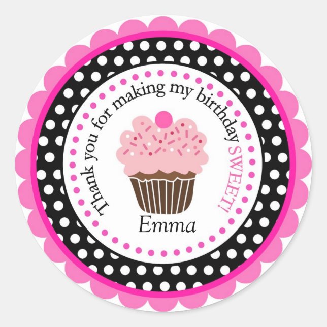 Polka Dot Cupcake Labels (Front)