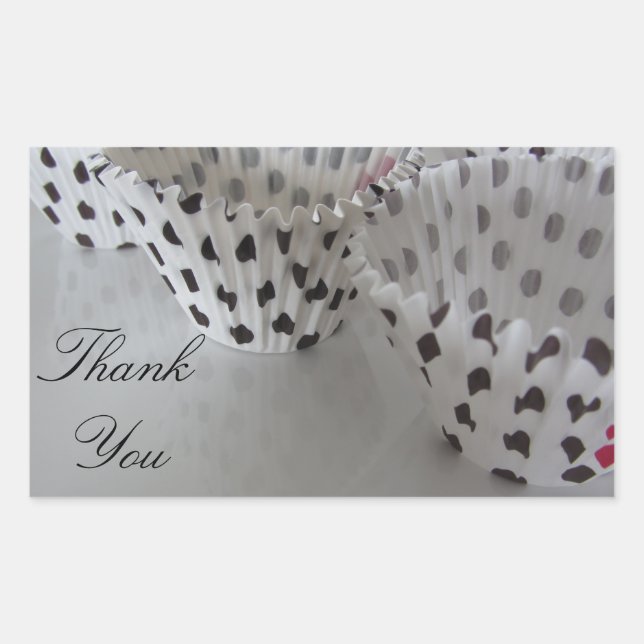 Polka Dot Cupcake Liners Rectangular Sticker (Front)