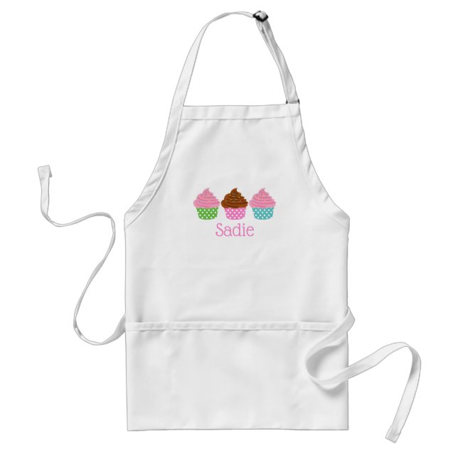 Polka Dot Cupcakes Personalised Apron (Front)