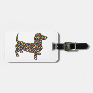 Polka Dot Dachshund Luggage Tag