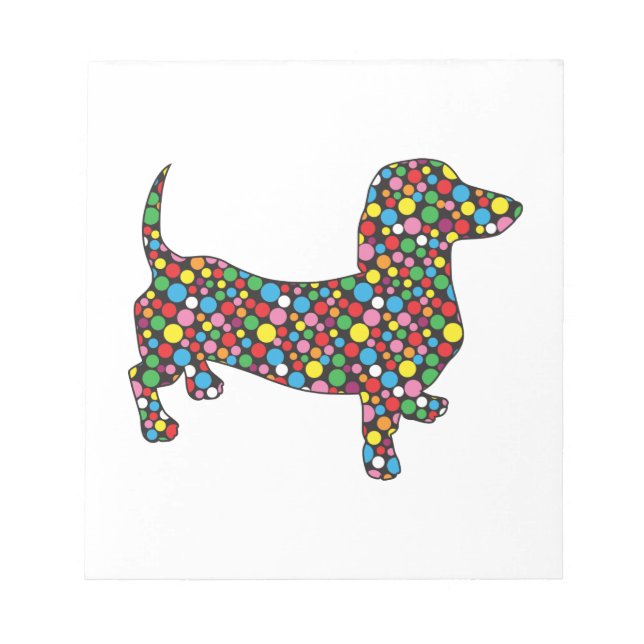 Polka Dot Dachshund Notepad (Front)