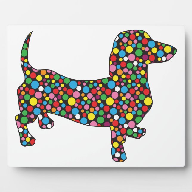 Polka Dot Dachshund Plaque (Front)