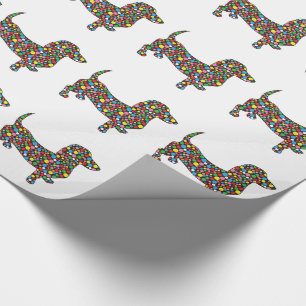 Polka Dot Dachshund Wrapping Paper