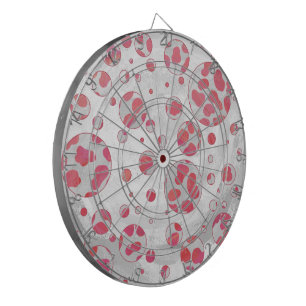 Polka Dot Dalmatian Pink and White Dartboard