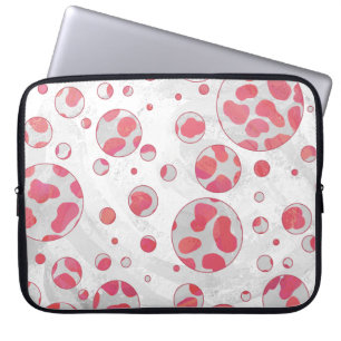 Polka Dot Dalmatian Pink and White Laptop Sleeve