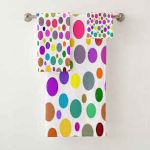 Polka Dot Design Bath Towel Set