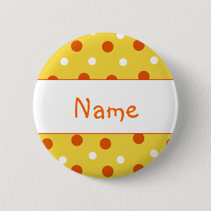 Polka Dot Design - Customise with your name 6 Cm Round Badge