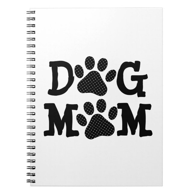 Polka Dot DOG MOM Pawprints  Notebook (Front)