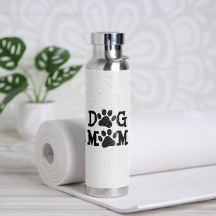 Polka Dot DOG MOM Pawprints  Water Bottle