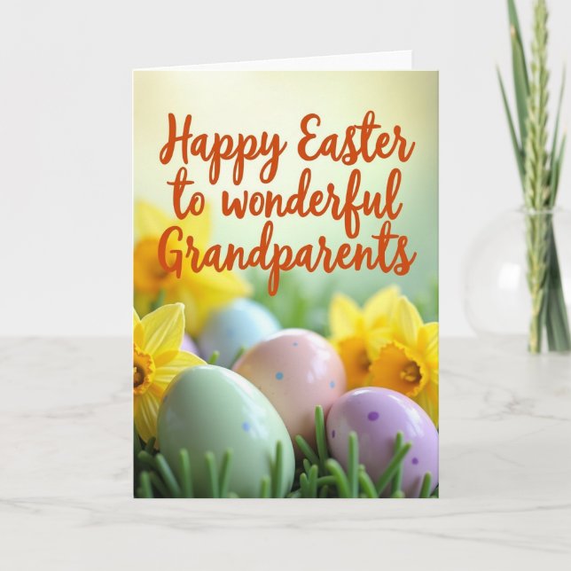 Polka Dot Easter Grandparents Card (Front)
