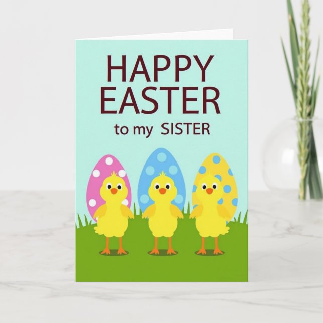 Polka Dot Easter Sister Card (Front)