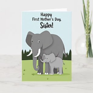Polka Dot Elephant Family Card
