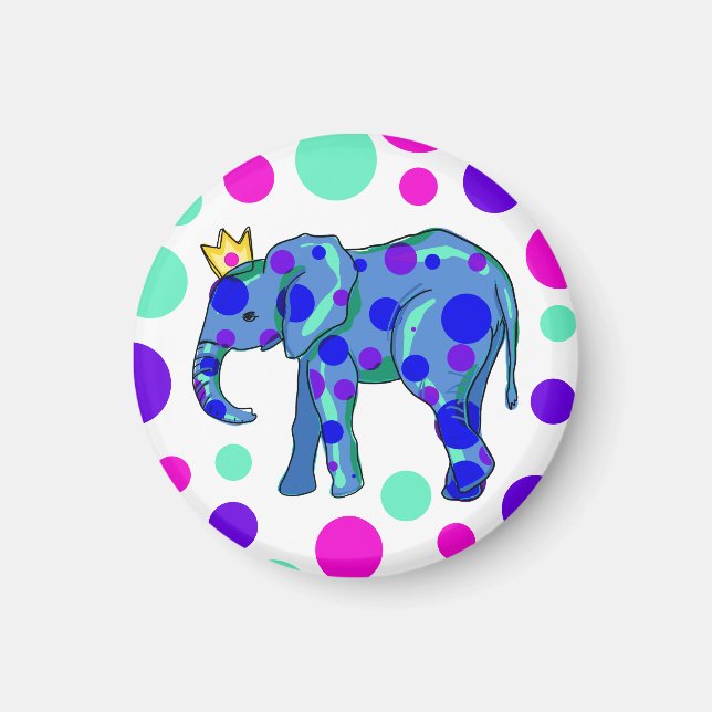 Polka Dot Elephant Magnet (Front)
