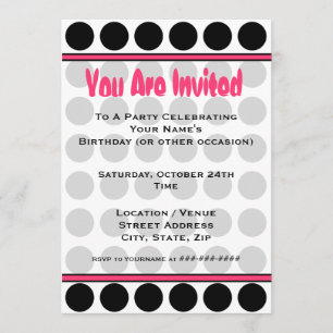Polka Dot Fashion Invitation