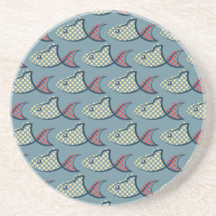 Polka Dot Fish Pattern Coaster