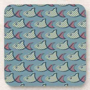 Polka Dot Fish Pattern Coaster