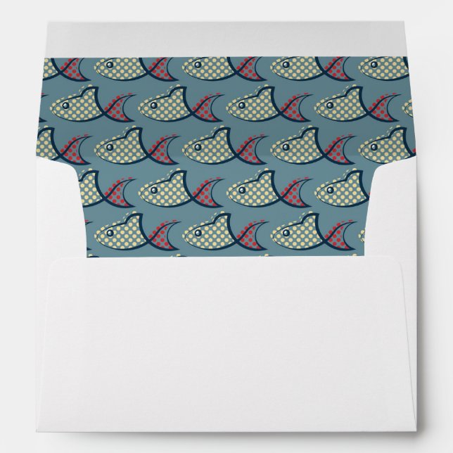 Polka Dot Fish Pattern Envelope (Back (Bottom))