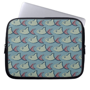 Polka Dot Fish Pattern Laptop Sleeve