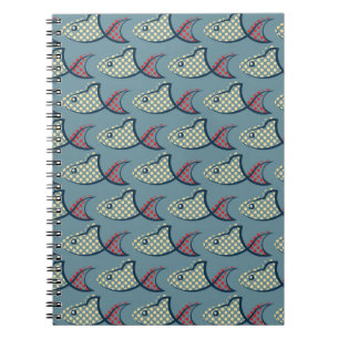Polka Dot Fish Pattern Notebook