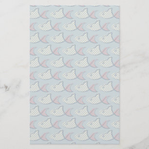 Polka Dot Fish Pattern Stationery