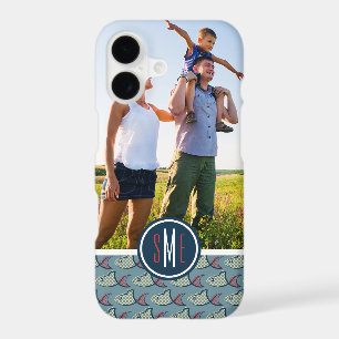 Polka Dot Fish Pattern Your Photo & Monogram