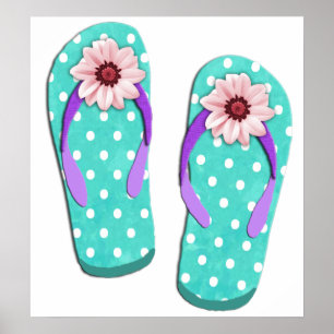 Polka Dot Flip Flops Poster