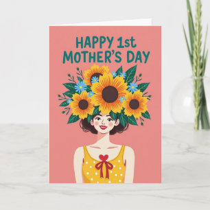 Polka Dot Floral Art Card