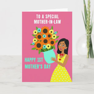 Polka Dot Floral Design Card