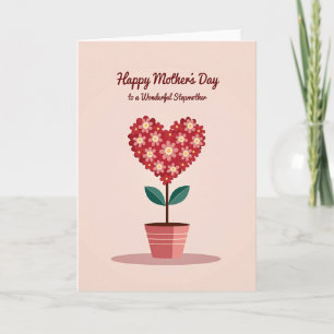 Polka Dot Floral Heart Bloom Card