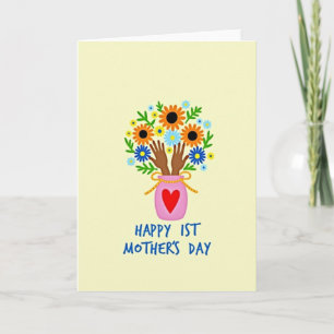 Polka Dot Floral Mothers Day Card