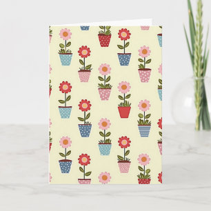 Polka Dot Floral Pattern Card