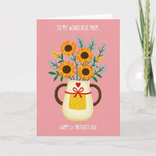 Polka Dot Floral Pitcher Card