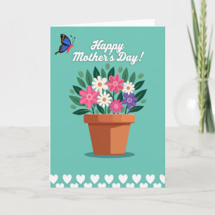 Polka Dot Floral Tribute Card