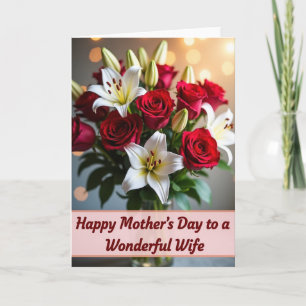 Polka Dot Floral Wife Card