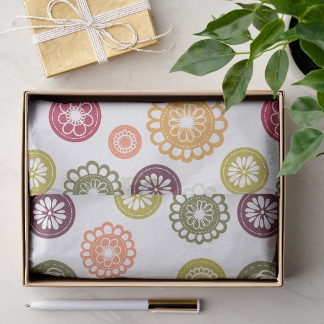 Polka Dot Flowers -  Tissue Paper (Gift)