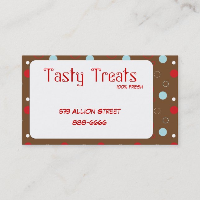 Polka Dot Frame Business Card (Front)