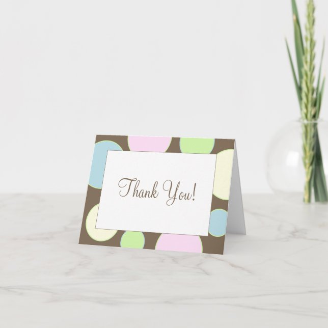 Polka Dot Fun Thank You Card (Front)