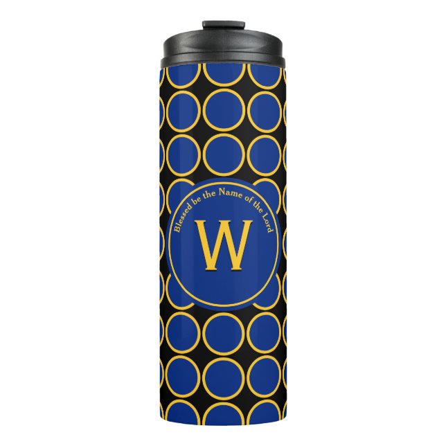 POLKA DOT Geometric Circle Customised Monogram Thermal Tumbler (Front)