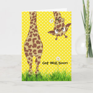 Polka Dot Get Well Soon Giraffe  Card