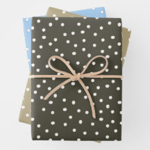 Polka Dot Gift Wrap, Cargo Green, Sand, Blue 