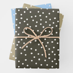 Polka Dot Gift Wrap Earthy Tones Holiday 
