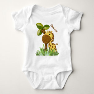 Polka Dot Giraffe Baby Bodysuit